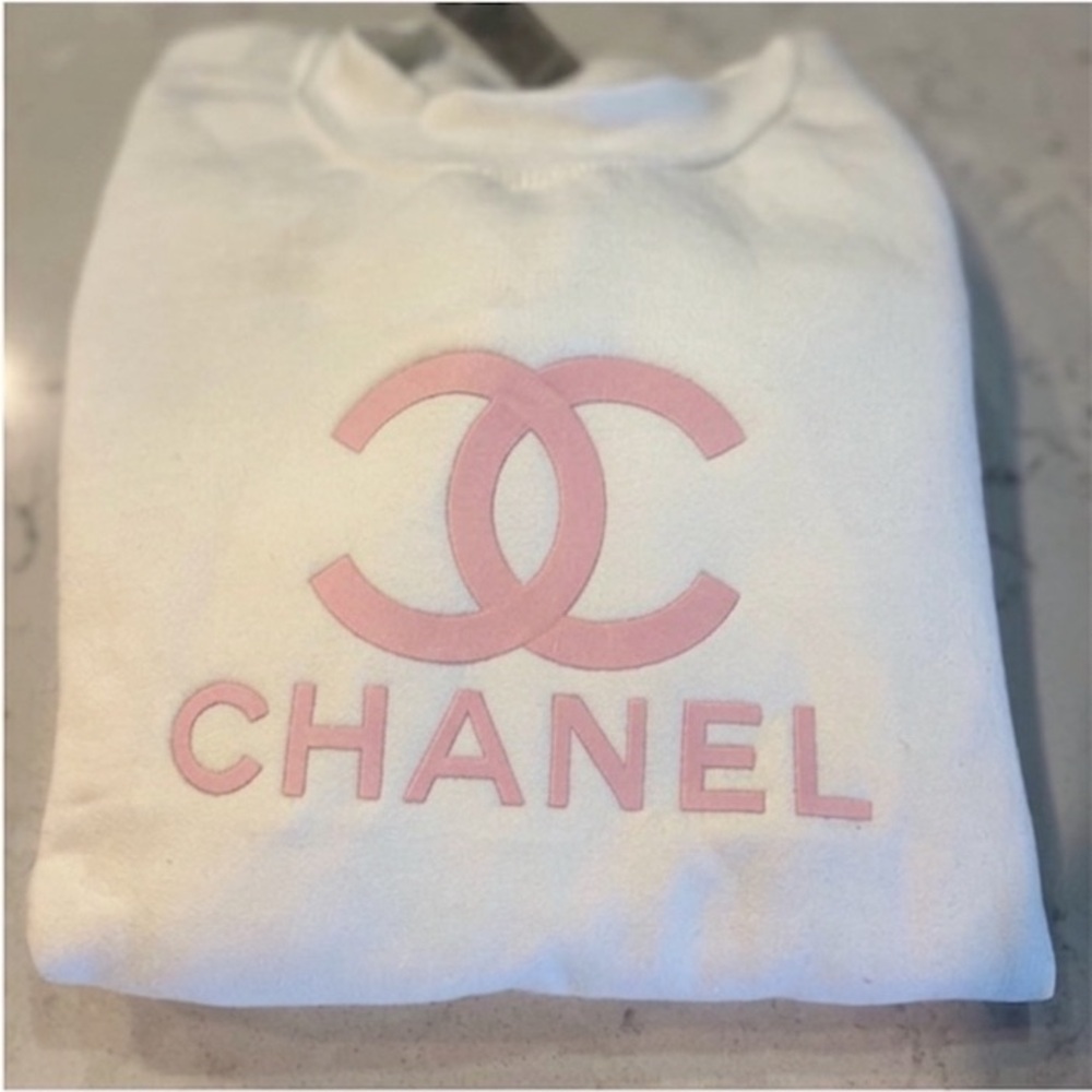 Pink Paris Vintage Inspired White Sweater